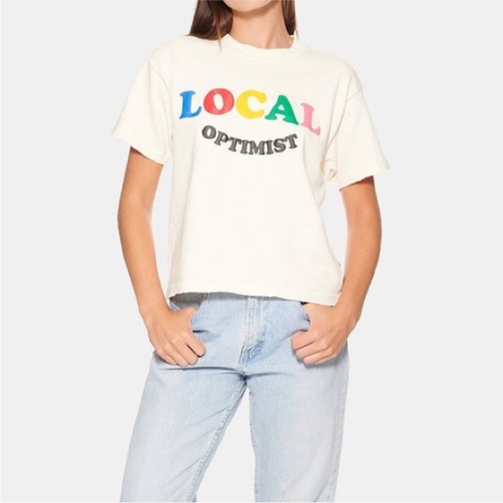 MADHAPPY LOCAL OPTIMIST GRAPHIC RELAXED FIT OVERSIZED SHORT SLEEVE TEE SHIRT XS